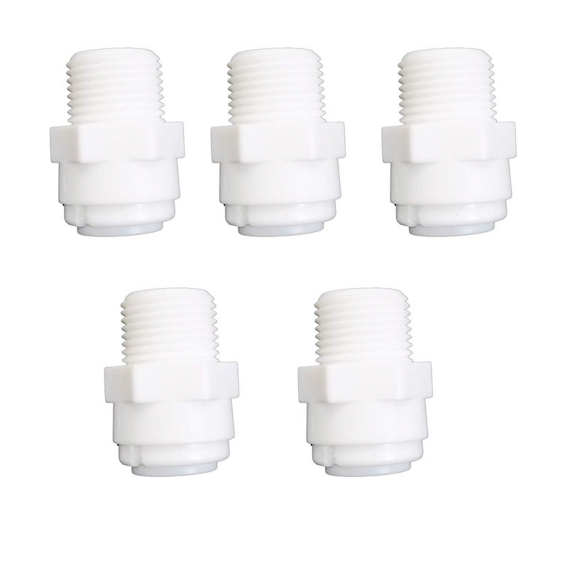 YZMSZ YZM Tube Quick Connector fittings Water Purifiers Filters Reverse Osmosis Systems accessories set of 5 (straight,3/8" Male x 3/8" OD tube) - Image 1